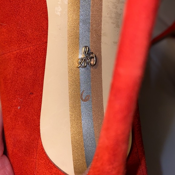 NEW Sam Edelman Suede Red Pointed Toe High Heels - Picture 7 of 7